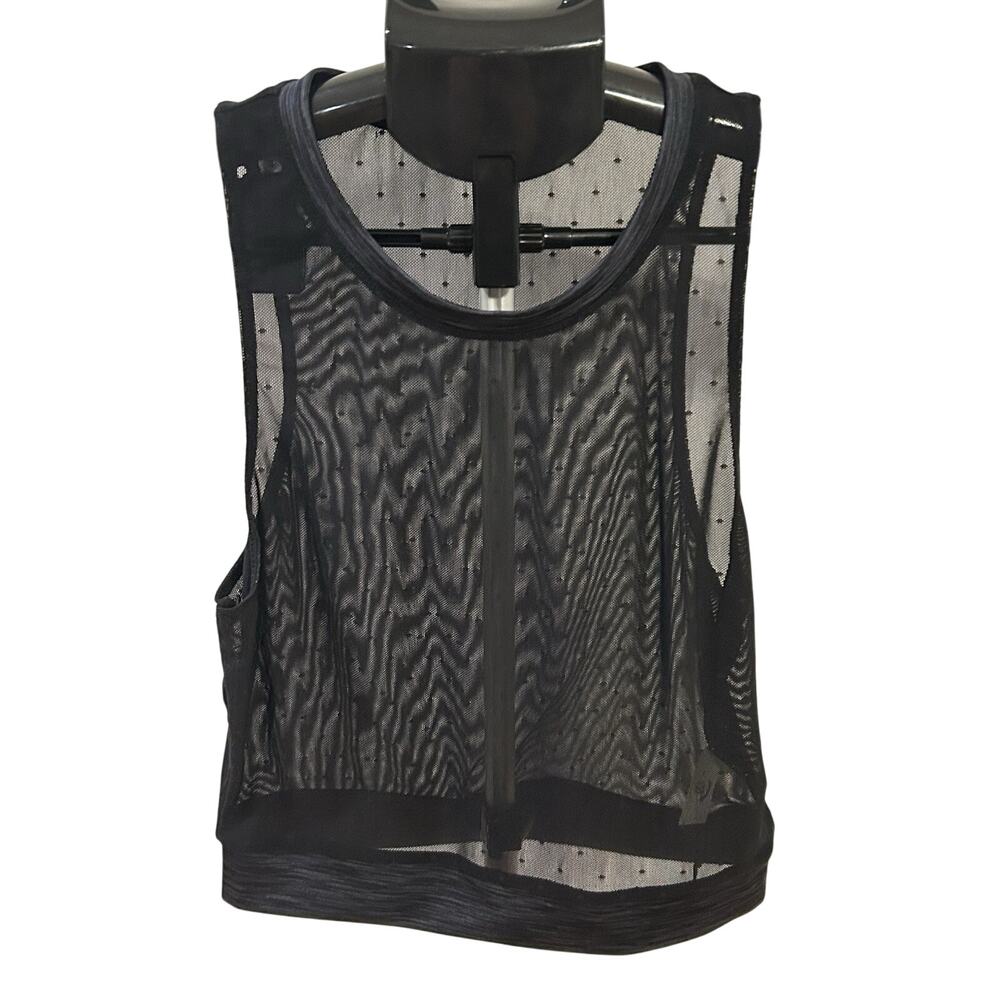 NWT Ziya Active Black Mesh Top WOmen's size S